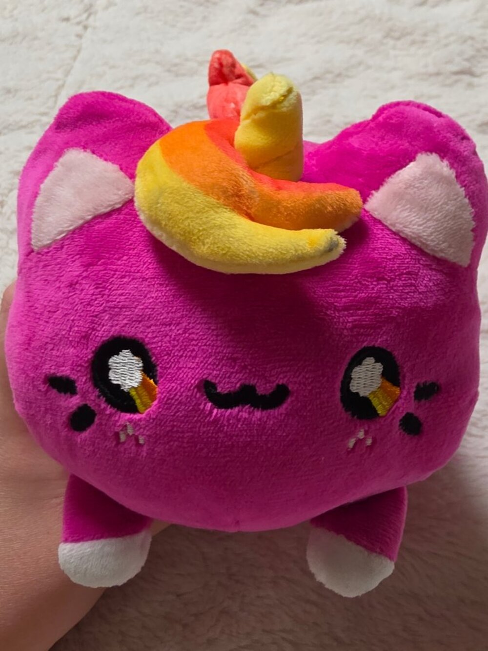 Aurora Tasty Peach Studios Berry Sunset Meowchi 7" Plush Pink Cat Unicorn Mochi
